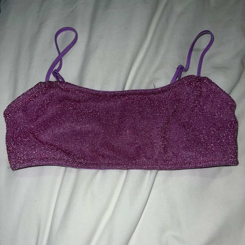triangl size small purple sparkle top
